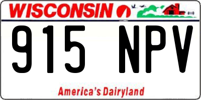 WI license plate 915NPV