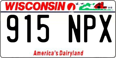 WI license plate 915NPX