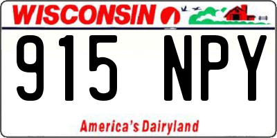WI license plate 915NPY