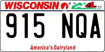 WI license plate 915NQA