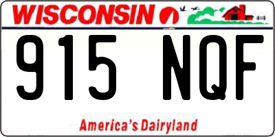 WI license plate 915NQF