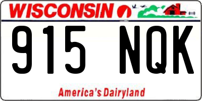 WI license plate 915NQK