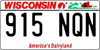 WI license plate 915NQN