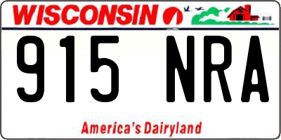 WI license plate 915NRA
