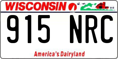WI license plate 915NRC