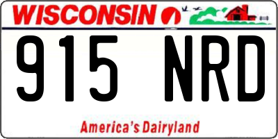 WI license plate 915NRD