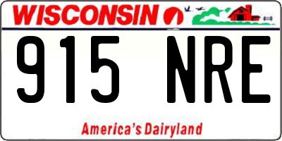 WI license plate 915NRE