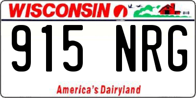 WI license plate 915NRG