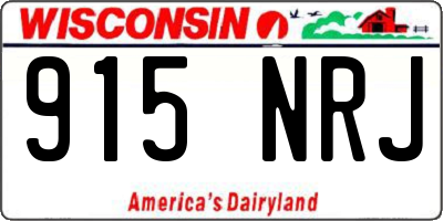 WI license plate 915NRJ