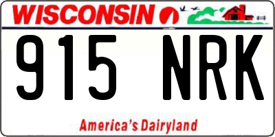 WI license plate 915NRK