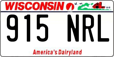 WI license plate 915NRL