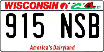 WI license plate 915NSB
