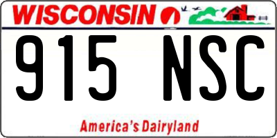 WI license plate 915NSC