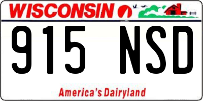 WI license plate 915NSD