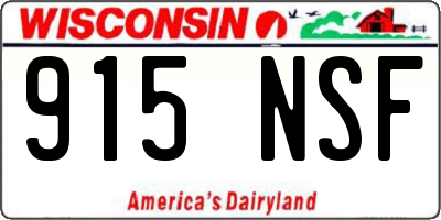 WI license plate 915NSF