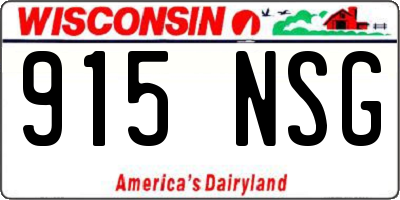 WI license plate 915NSG