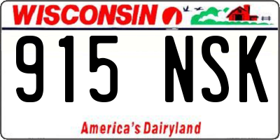 WI license plate 915NSK