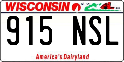 WI license plate 915NSL
