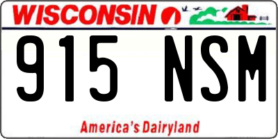 WI license plate 915NSM