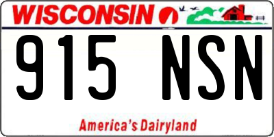 WI license plate 915NSN