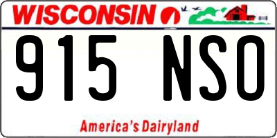 WI license plate 915NSO