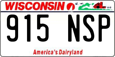 WI license plate 915NSP