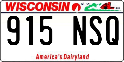 WI license plate 915NSQ