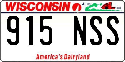 WI license plate 915NSS