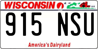 WI license plate 915NSU