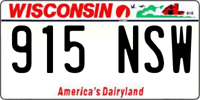 WI license plate 915NSW