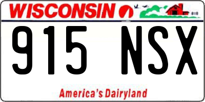 WI license plate 915NSX