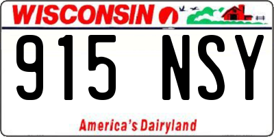 WI license plate 915NSY