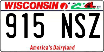 WI license plate 915NSZ