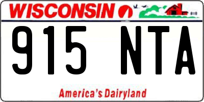 WI license plate 915NTA