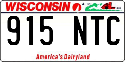 WI license plate 915NTC