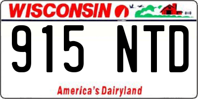 WI license plate 915NTD