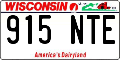 WI license plate 915NTE