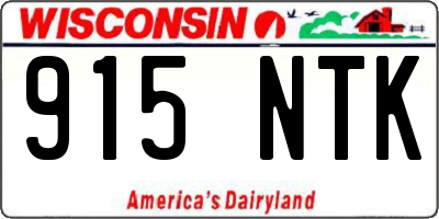 WI license plate 915NTK