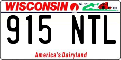 WI license plate 915NTL