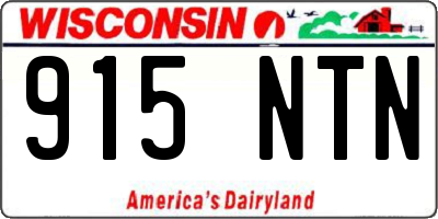 WI license plate 915NTN