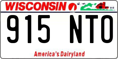 WI license plate 915NTO