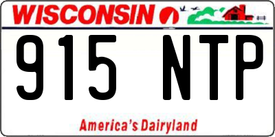 WI license plate 915NTP