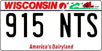 WI license plate 915NTS