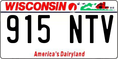 WI license plate 915NTV