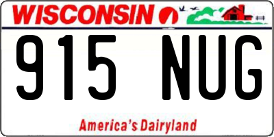WI license plate 915NUG
