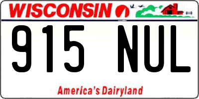 WI license plate 915NUL
