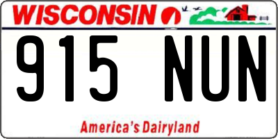 WI license plate 915NUN