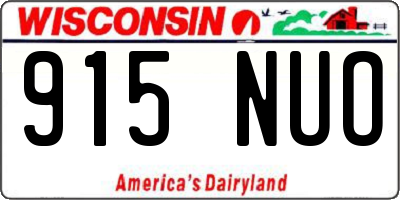 WI license plate 915NUO