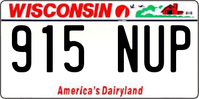 WI license plate 915NUP