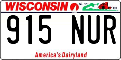 WI license plate 915NUR